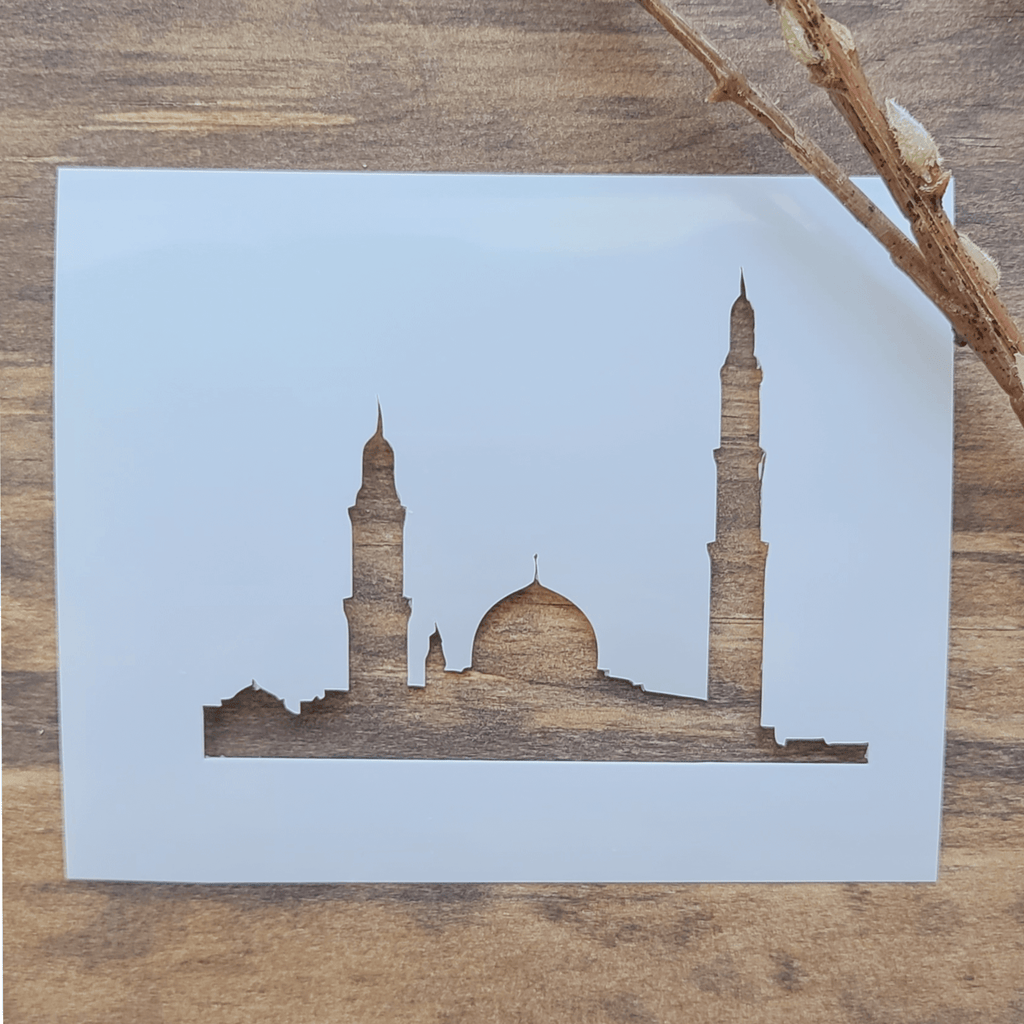 mosque silhouette painting