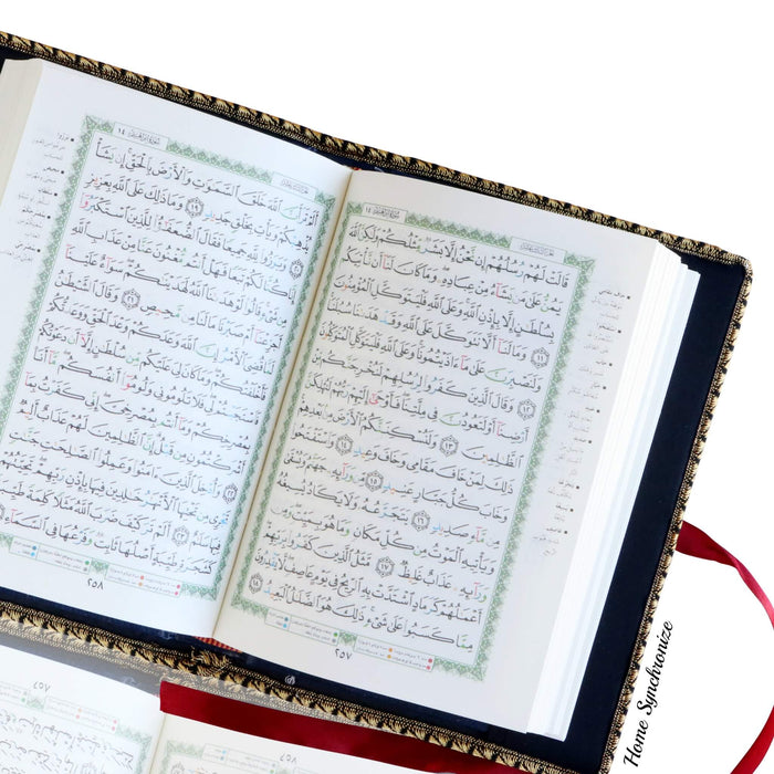 Pretty in Red Quran Cover with Tajweed Mus-haf