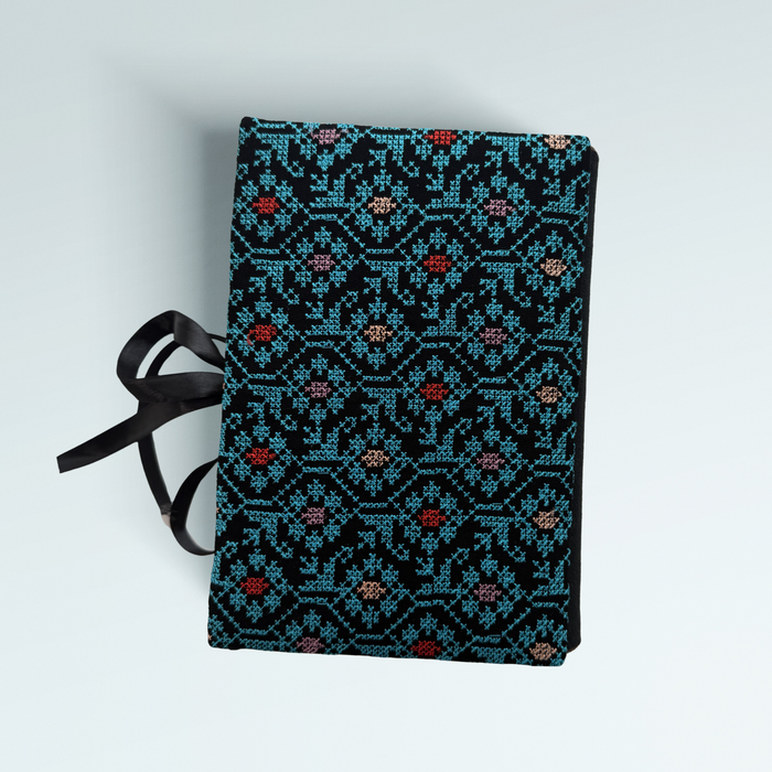 Blue Oasis Palestinian Geometric Stitching
