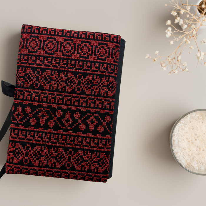 Palestinian Artistry-Traditional Red Embroidered Quran Cover