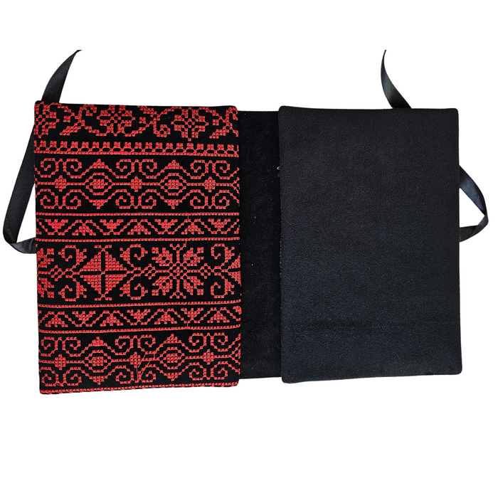 Palestinian Artistry-Traditional Red Embroidered Quran Cover