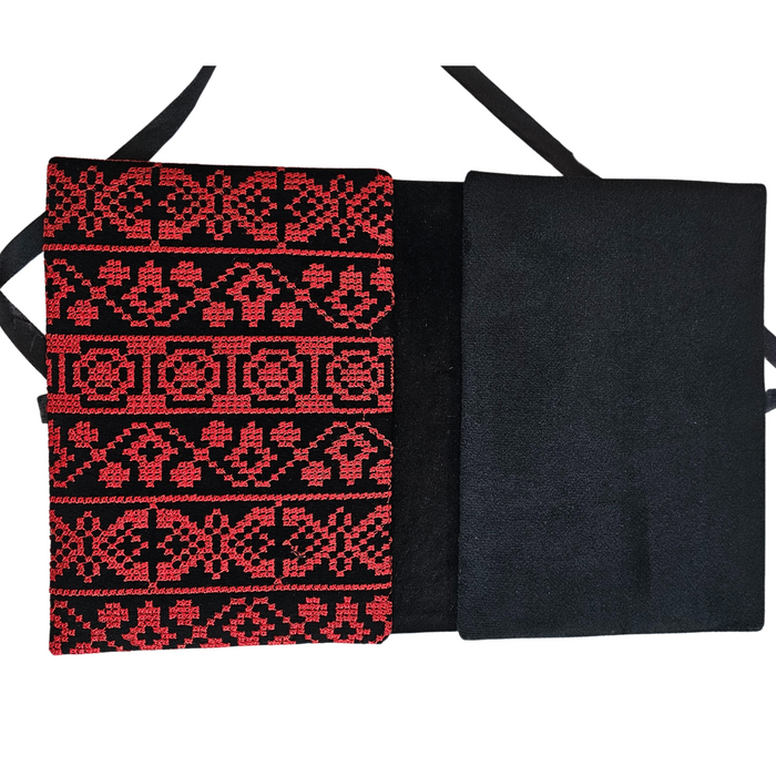 Palestinian Tatreez Quran Cover – Red Geometric Embroidery