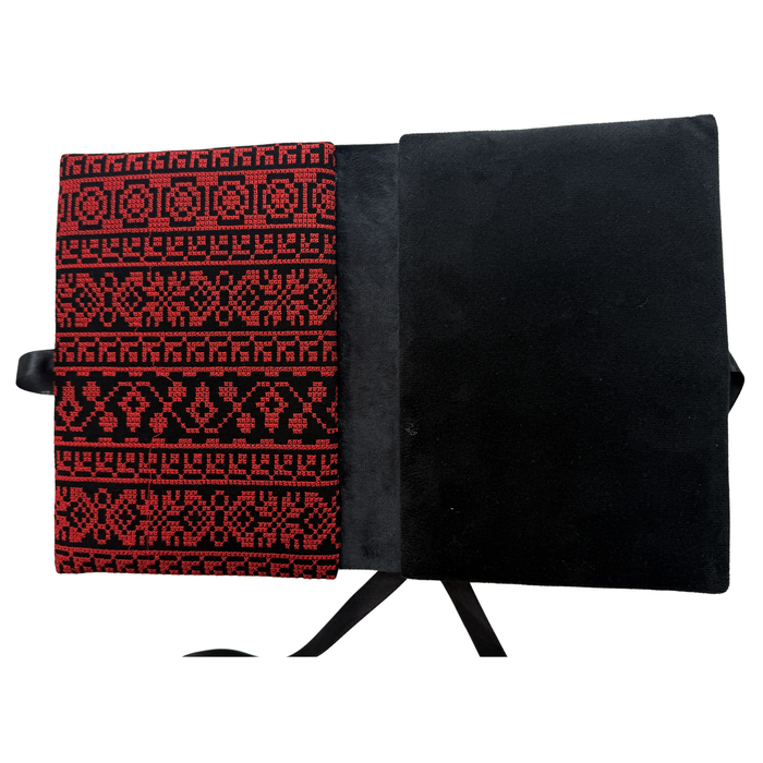 Palestinian Artistry-Traditional Red Embroidered Quran Cover