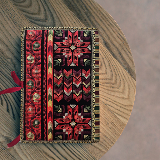 Palestinian Artistry-Traditional Red Embroidered Quran Cover