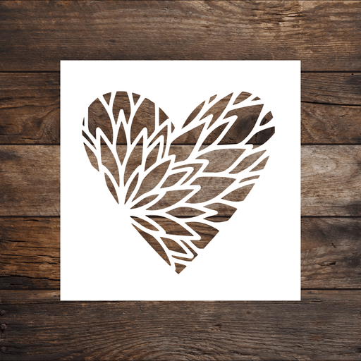 Flowery Heart Stencil