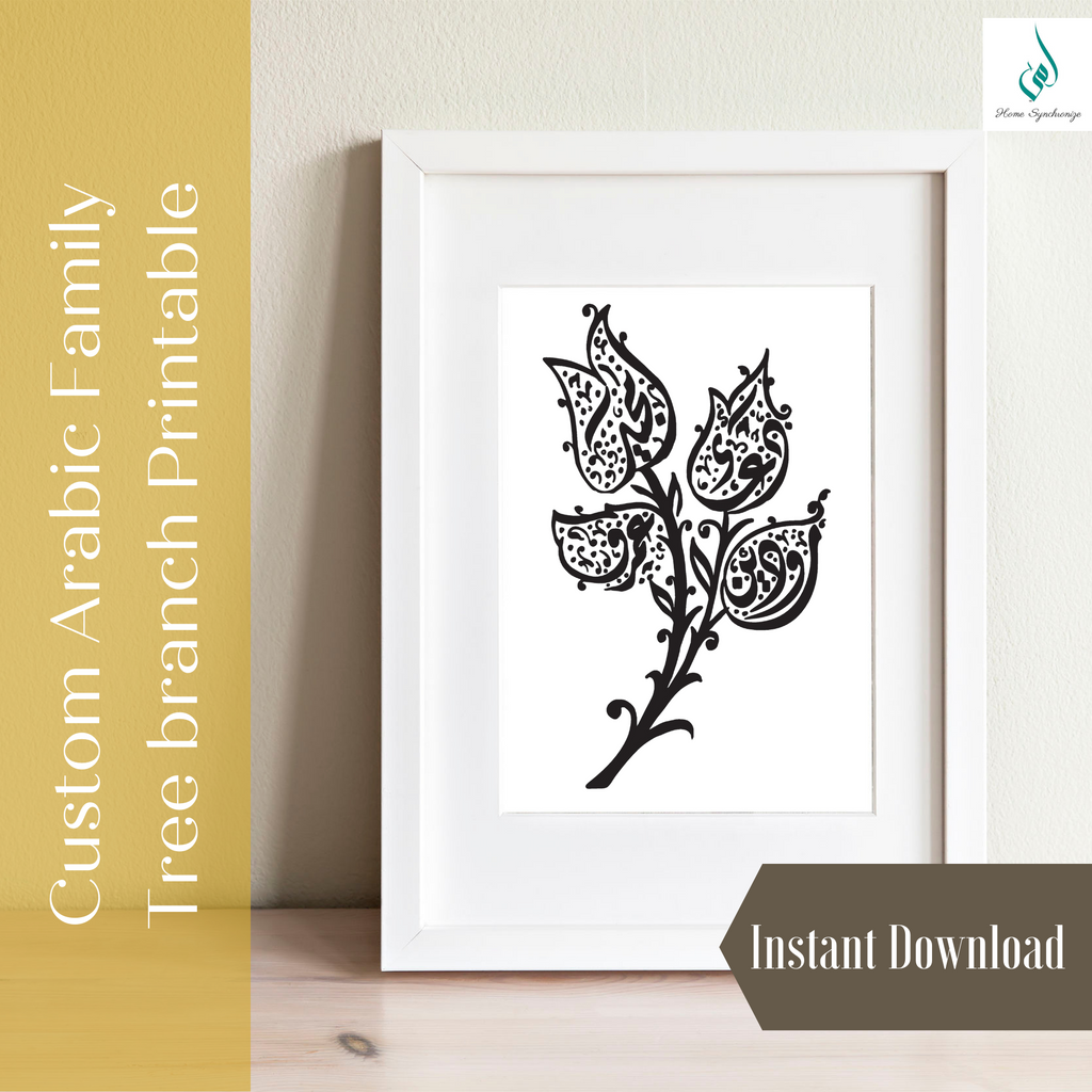 Custom Arabic Family Tree Branch Printable — Home Synchronize