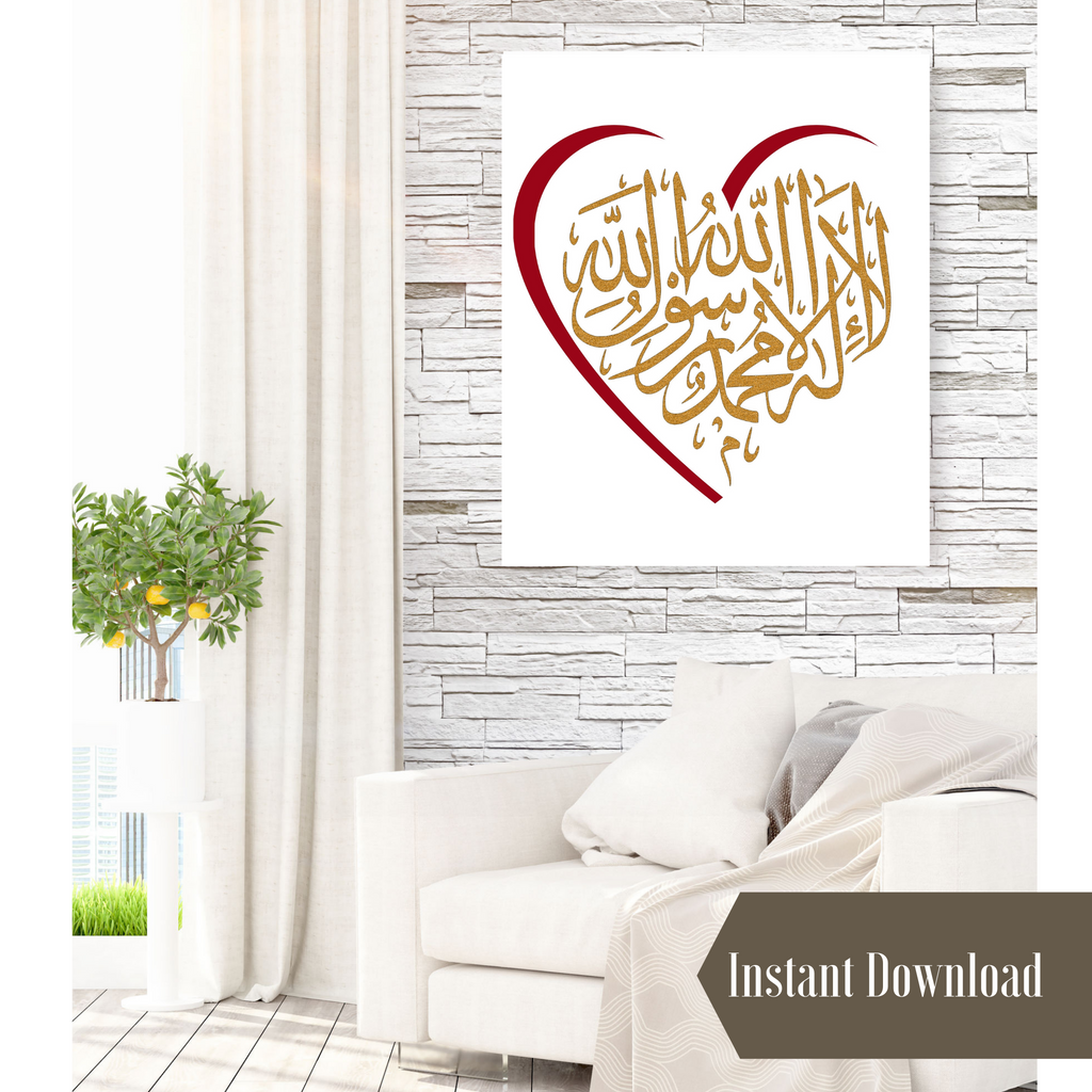 Heart Shaped Kalima Gold Glitter {Instant Download} — Home Synchronize