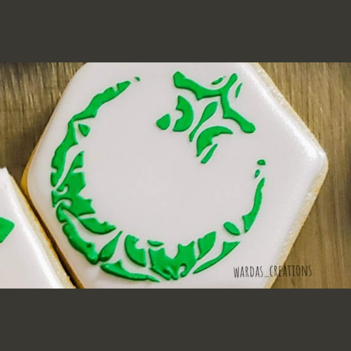 Arabesque Crescent and Star Round Cookie Stencil By Home Synchronize
