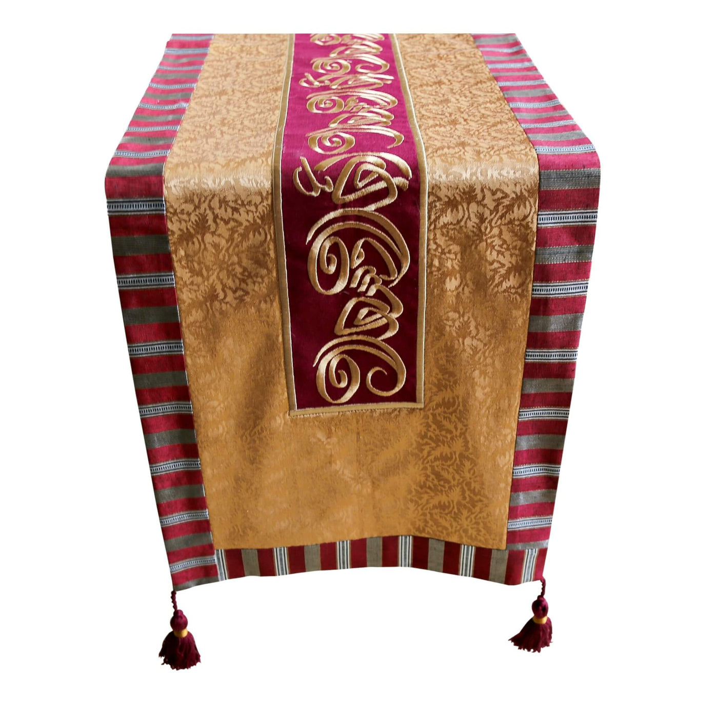 Long Table Runner Embroidered with Arabic Calligraphy — Home Synchronize
